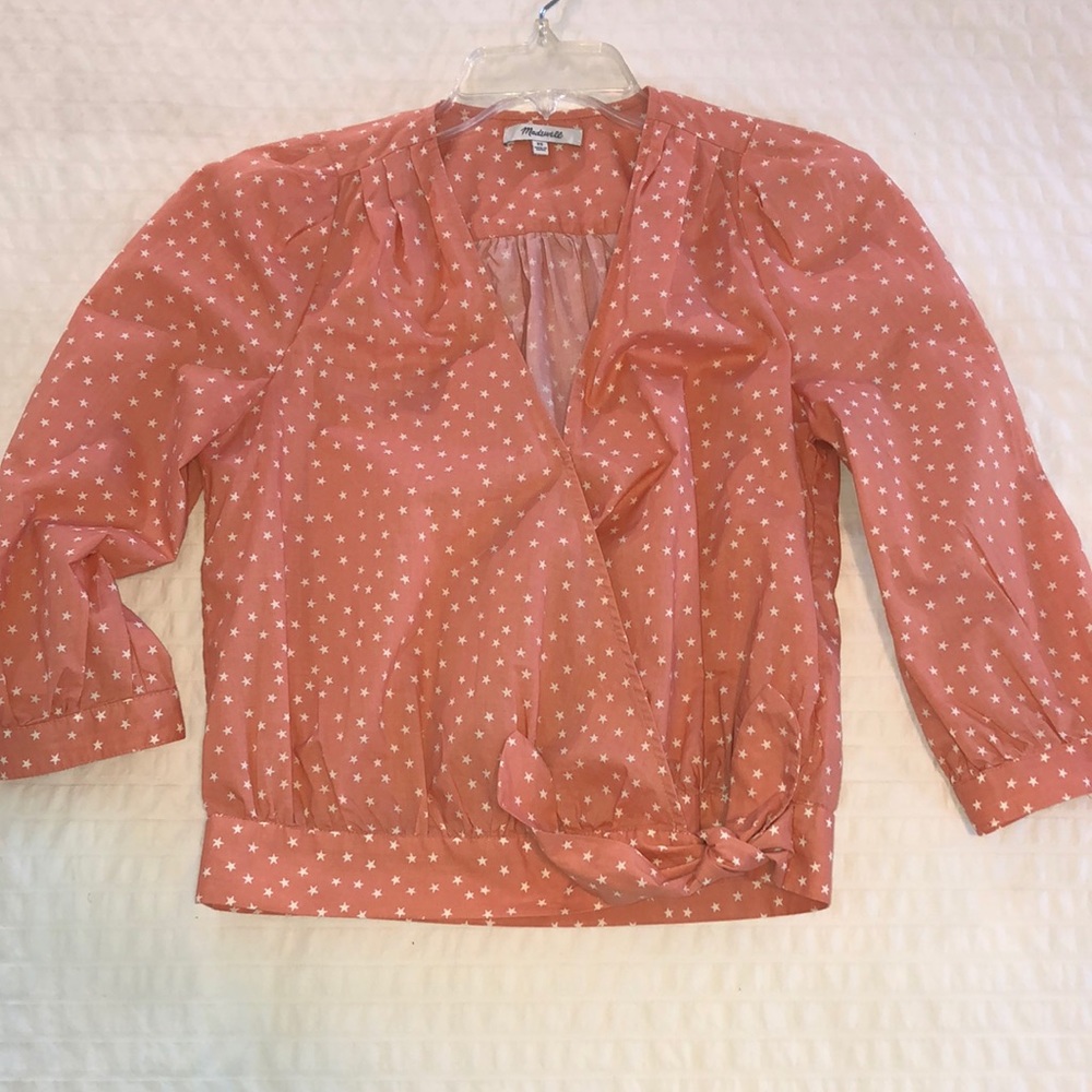 Madewell wrap Blouse XS cropped